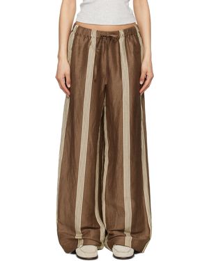 Rag & Bone Pantalon Olivia Brun En Lin - Marron