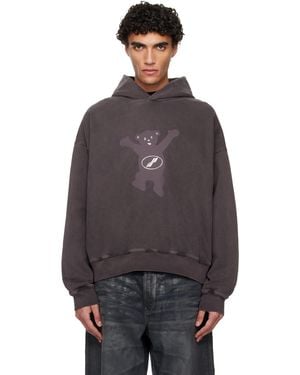 we11done Pigment New Teddy Logo Hoodie - Grey
