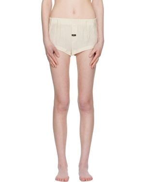 OPEN YY Crinkled Tab Boxer Briefs - Natural
