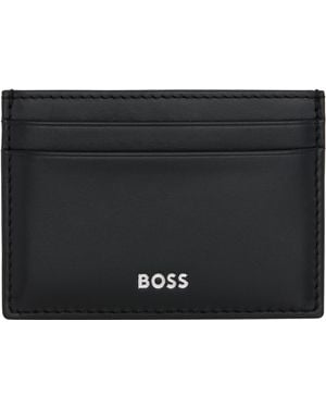 BOSS ブラック スムースレザー カードケース