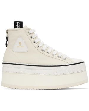 R13 Off- Courtney Platform High Top Sneakers - Black