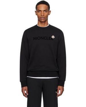 Moncler Logo Cotton Sweatshirt - Black