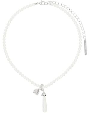 ShuShu/Tong Yvmin Edition Pearl Drop Sleeping Rose Necklace - White