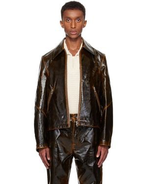 Séfr Crackled Wool Twill Boxy Jacket - Black