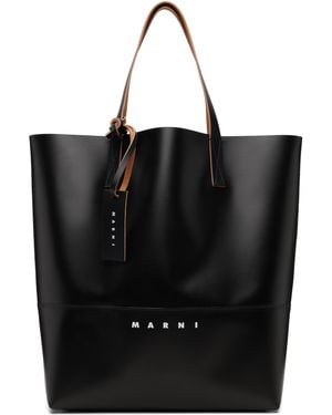 Marni Tag' Open Shopper Tote - Black