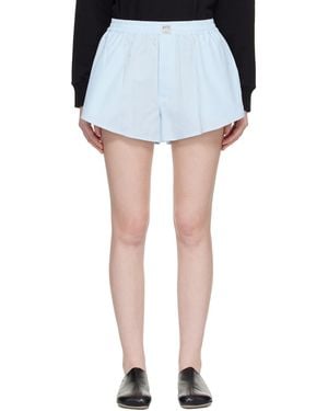 MM6 by Maison Margiela Cotton Poplin Shorts - Blue