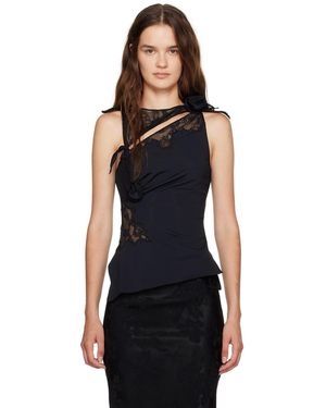 Coperni Lace Flower Top - Black