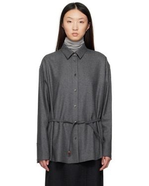 LE17SEPTEMBRE Oversized Belted Shirt - Black