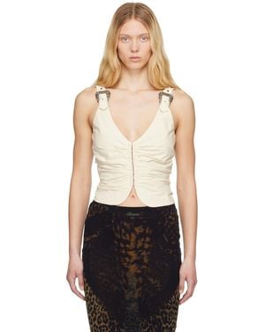 Versace Jeans Couture Baroque Buckle Ruched Vest - Black