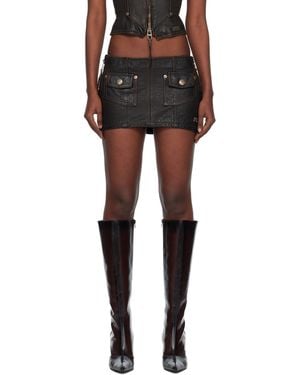 Miss Sixty Knwls Edition Leather Miniskirt - Black