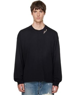 Amiri ブラック Script Oversized 長袖Tシャツ
