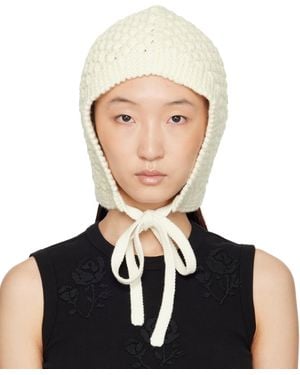 ShuShu/Tong Capuche À Nouer Blanche En Tricot