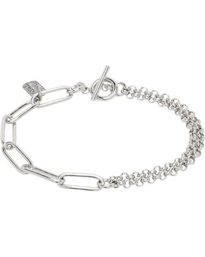 Paul Smith シルバー Two Chain ブレスレット - ブラック