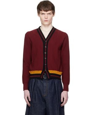 Dries Van Noten Block Stripe Cardigan - Red