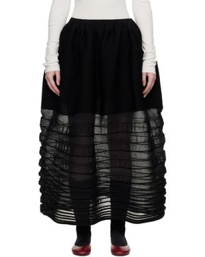 Issey Miyake December Moving Knit Midi Skirt - Black