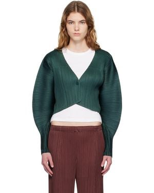 Pleats Please Issey Miyake Monthly Colours December Cardigan - Green