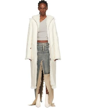 Rick Owens Off- Concordians Klaus Reversible Shearling Coat - Black