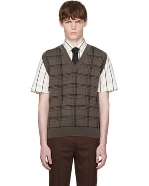 Ernest W. Baker Check Jacquard Vest - Black