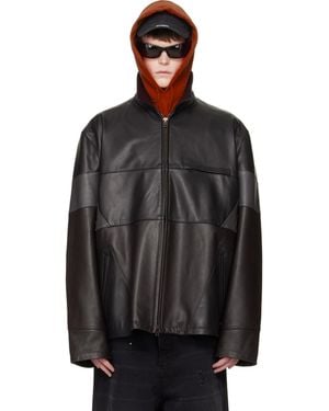 Vetements Cut-Up Leather Jacket - Black