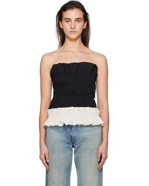 Kijun Off- Shirring Mono Tube Top - Black