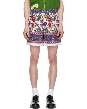 HARAGO Printed Floral Shorts - Black