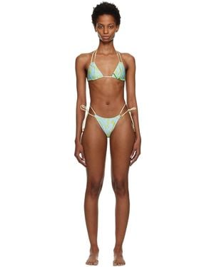 DOS SWIM Ssense限定 ブルー Ty Top & Luna Bottom ビキニ - ブラック