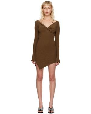 The Attico Brown Desai Minidress - Black
