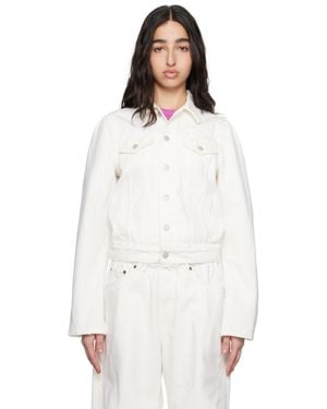 ALAINPAUL Molded Shoulder Denim Jacket - White