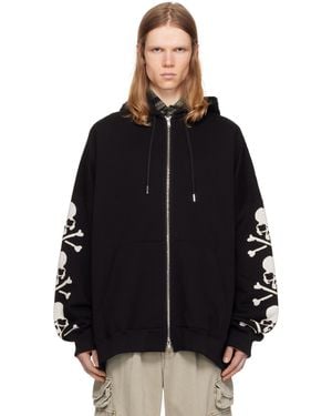 MASTERMIND WORLD Oversized Patch Zip-Up Hoodie - Black