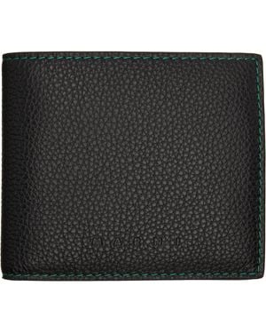 Marni Contrast Stitching Leather Bifold Wallet - Black