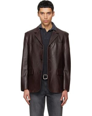 Tonywack Vegetable Lamb Leather Blazer - Black