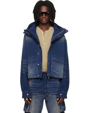 424 Cropped Parka - Blue