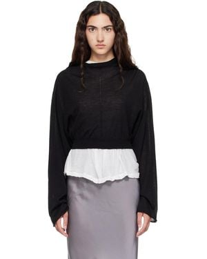 Rick Owens Tower Cropped Tunic Hoodie - Black