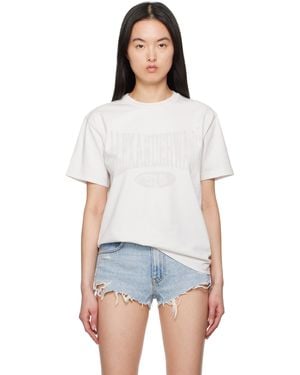 T By Alexander Wang オフホワイト ディストレスロゴ Tシャツ