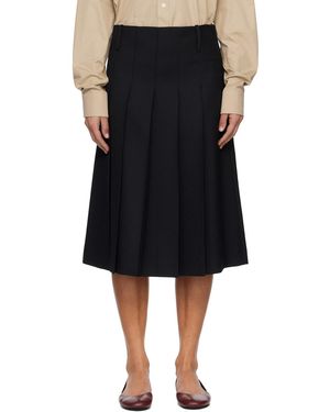A.P.C. Pleated Midi Skirt - Black