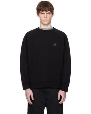 Maison Kitsuné ブラック ボールド フォックスヘッド パッチ オーバーサイズ スウェットシャツ