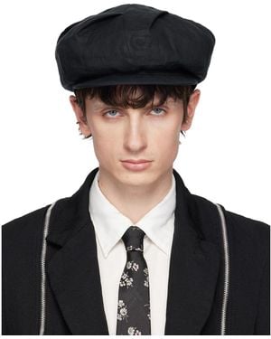 Yohji Yamamoto Flax Flat Tuck Casquette Cap - Black