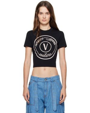 Versace Jeans Couture V-Emblem Slim-Fit T-Shirt - Black