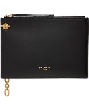 Balmain Pulse Zipped Pouch - Black
