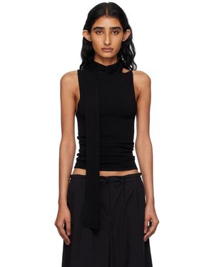 St. Agni Knit Scarf Top - Black
