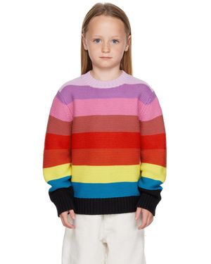 Stella McCartney キッズ｜マルチカラー ボーダー セーター - レッド