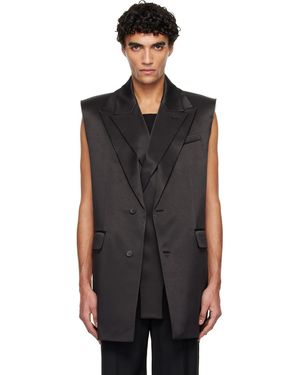 Jean Paul Gaultier Double Layer Body Detail Vest - Black