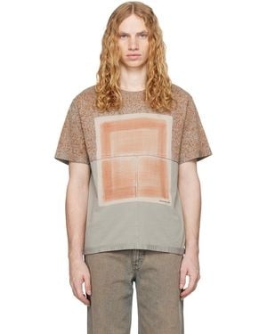 Eckhaus Latta Speckled Pima Cotton Graphic T-Shirt - Multicolour