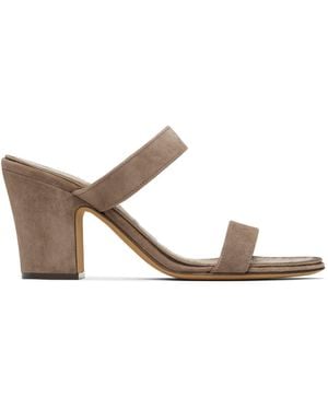 The Row Taupe Awar Strap Heeled Sandals - Black