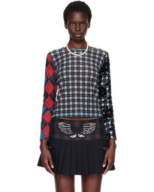 Chopova Lowena Par Flocked Mesh T-Shirt - Black