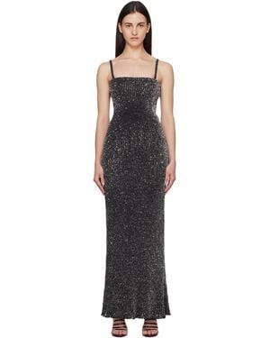 Alaïa Sequin Knit Maxi Dress - Black