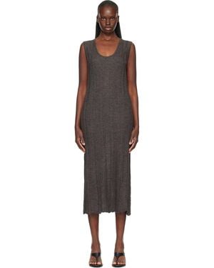 Lauren Manoogian Plisse Tank Maxi Dress - Black
