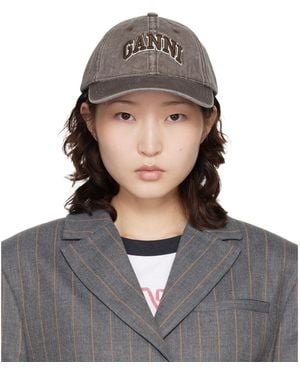 Ganni Washed Canvas Cap - Grey
