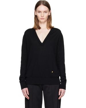 Balmain V-Neck Light Sweater - Black