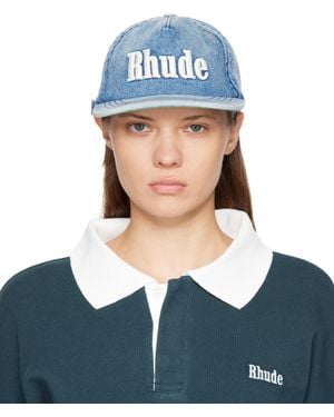 Rhude Logo Denim Cap - Blue